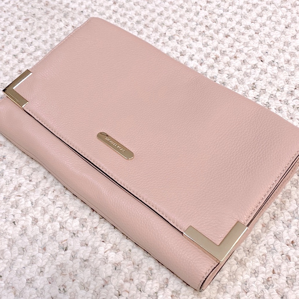 NWOT Michael Kors Convertible Clutch in Neutral Pink